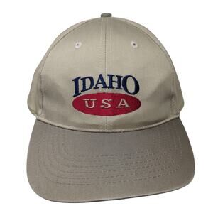Idaho USA Strapback Baseball Cap Brown One Size Adjustable Embroidered Hoxer